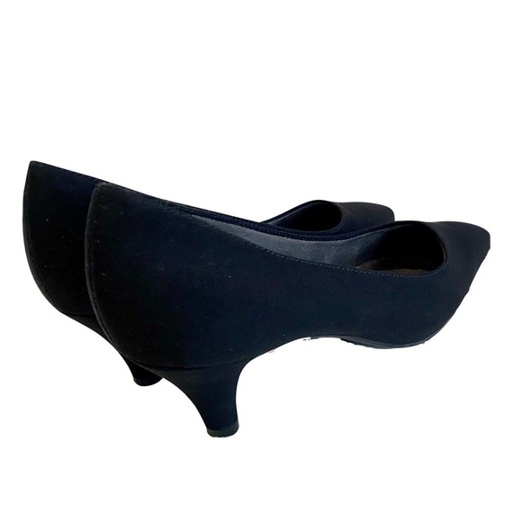 AEROSOLES Cheerful Black Fabric Kitten Heel Pumps Size 7.5 - Picture 5 of 9